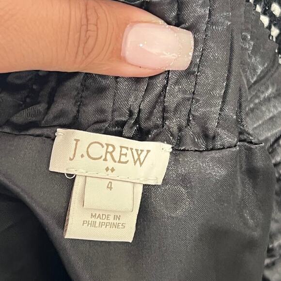 J.crew Sidewalk skirt in printed jacquard black and white size 4 - Picture 4 of 5